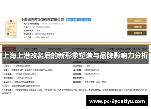 上海上港改名后的新形象塑造与品牌影响力分析